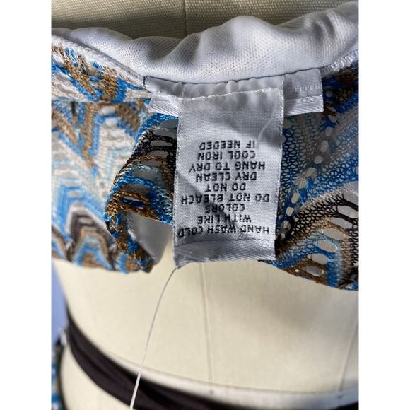 Chevron Print Ring Halter Mini Dress Cutout Tie NWT Rue21 Women's Juniors Size L - Picture 10 of 10